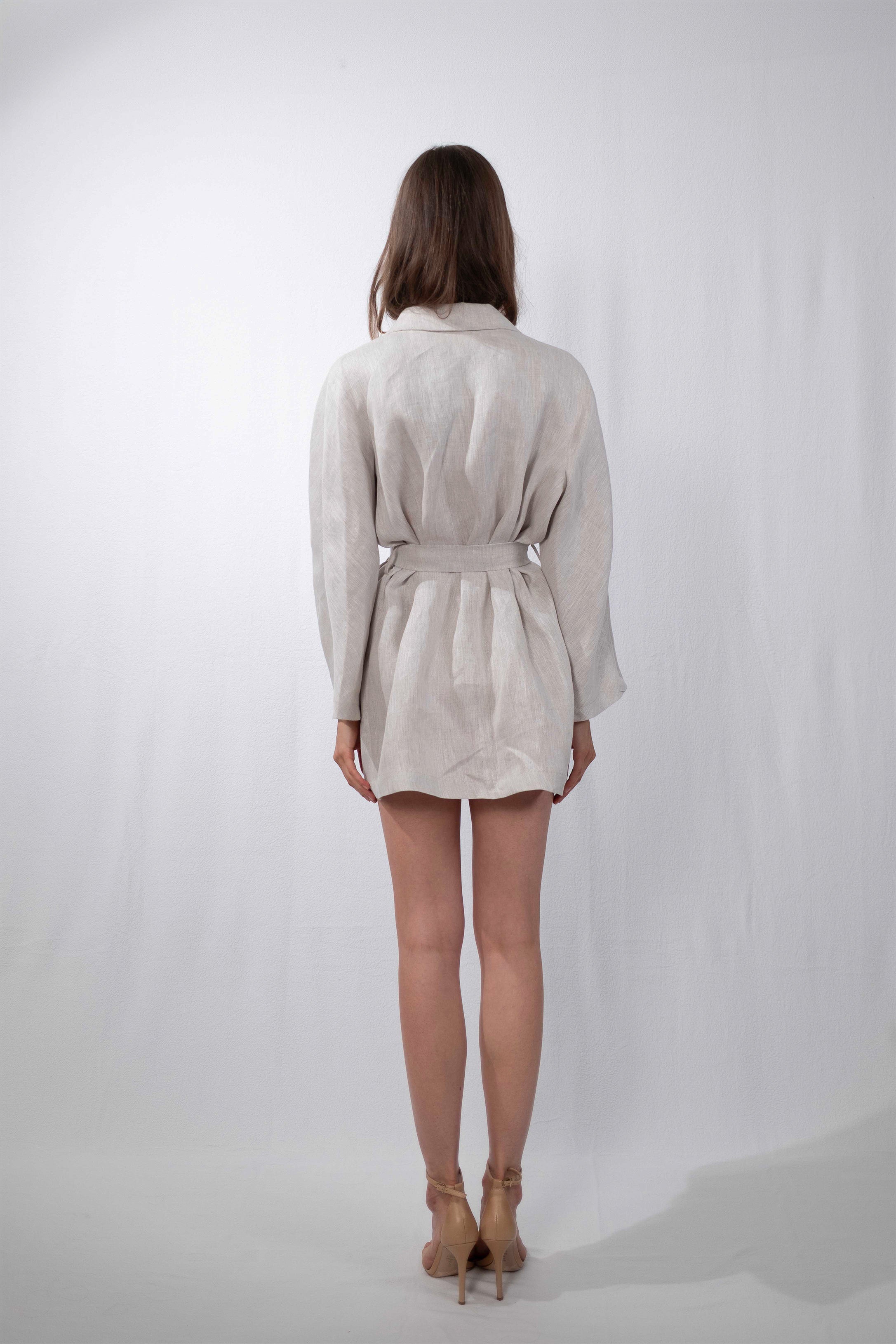 Sandstone Tailored Hemp Blazer Dress