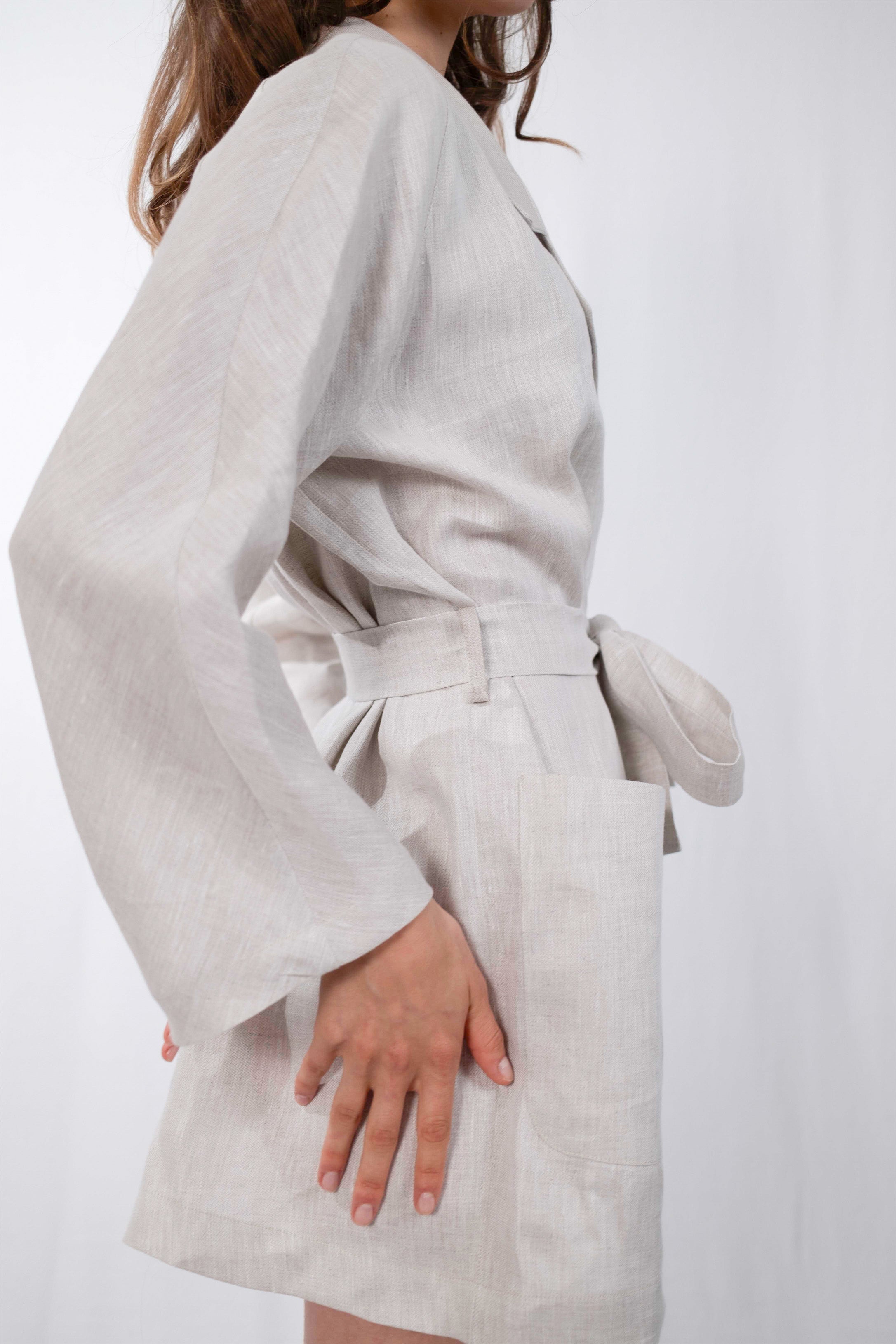 Sandstone Tailored Hemp Blazer Dress