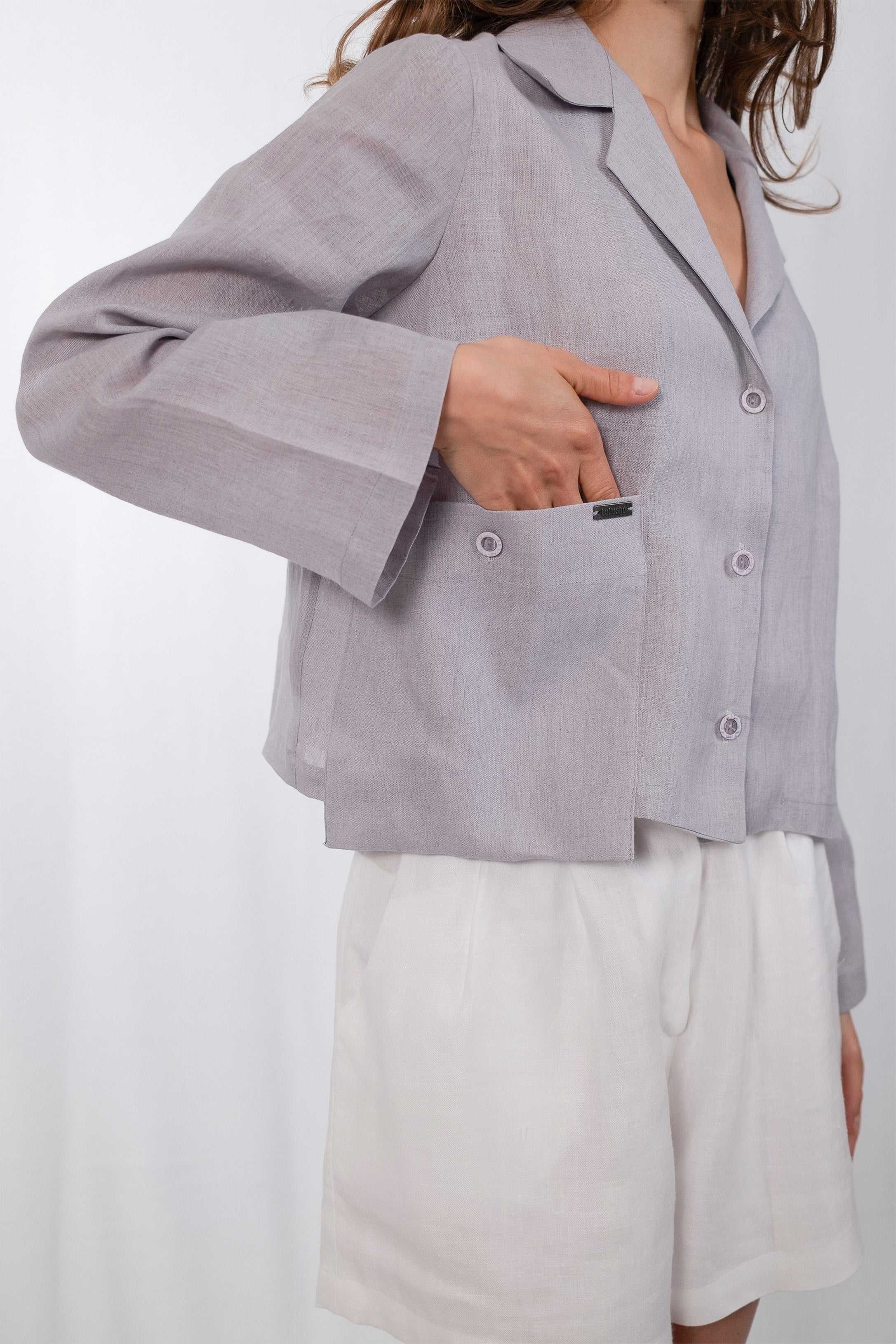 Natural-Dye Amethyst Hemp Shacket