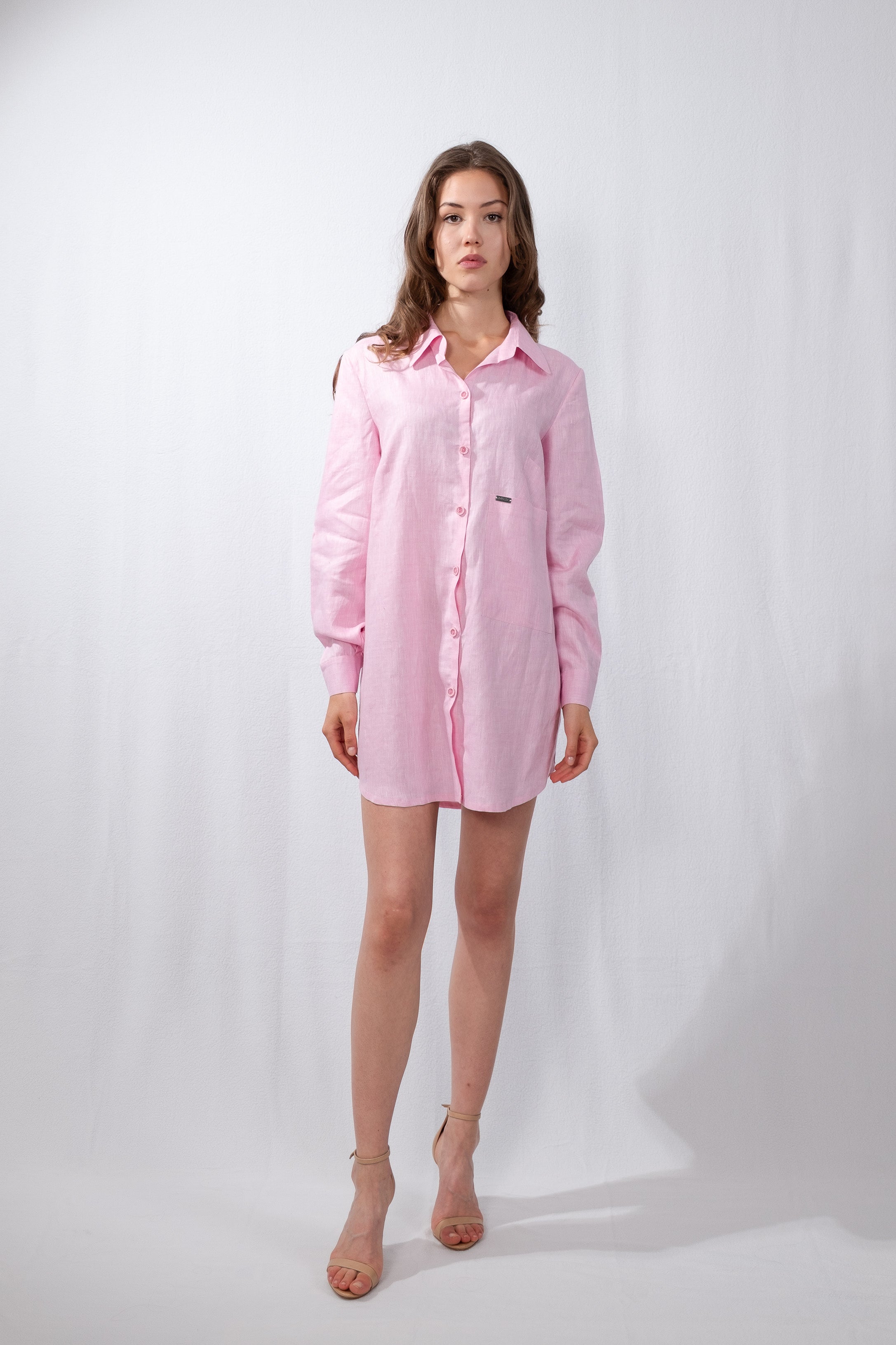 Rosette Hemp Shirtdress