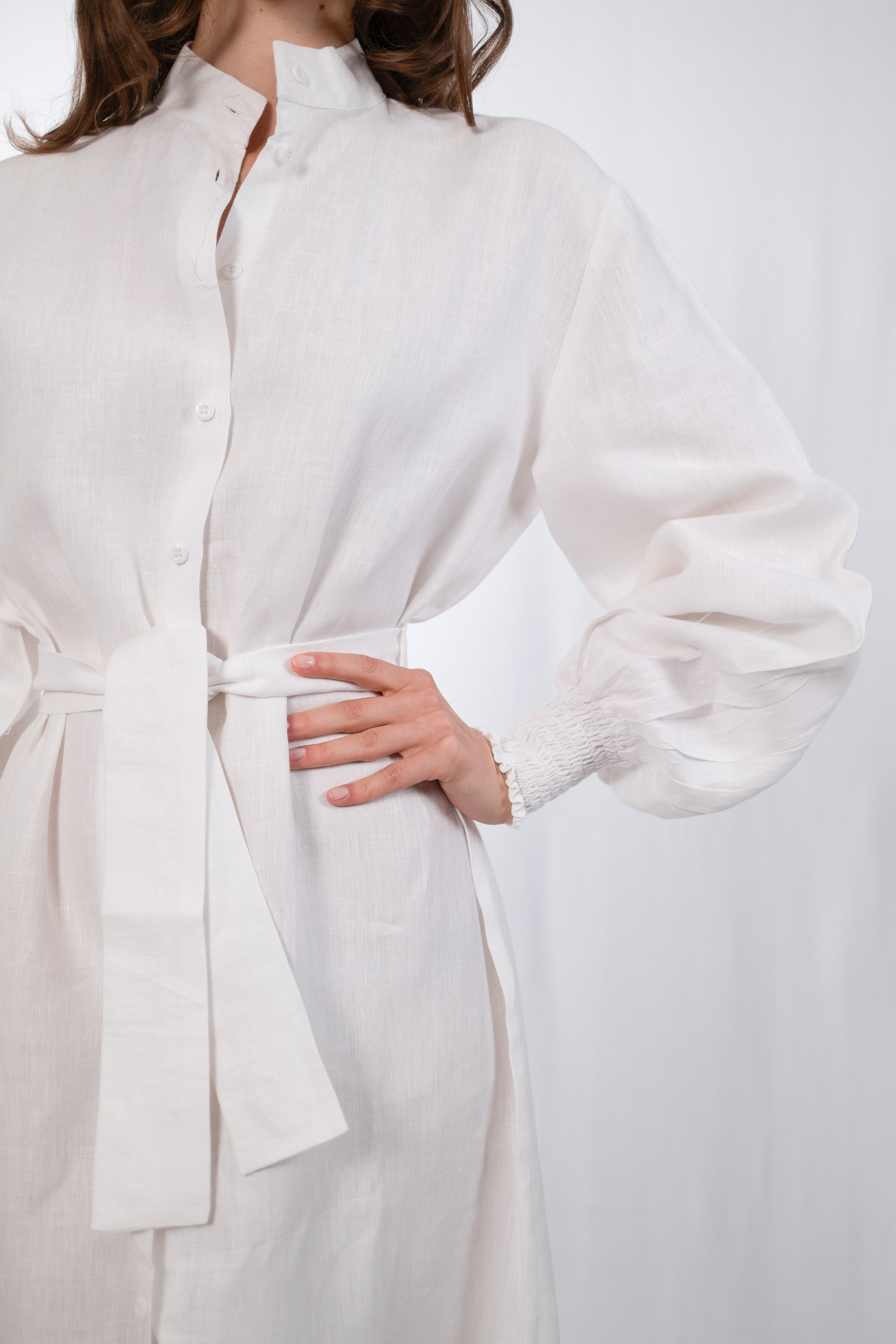 Sky Tailored Hemp Shirtdress