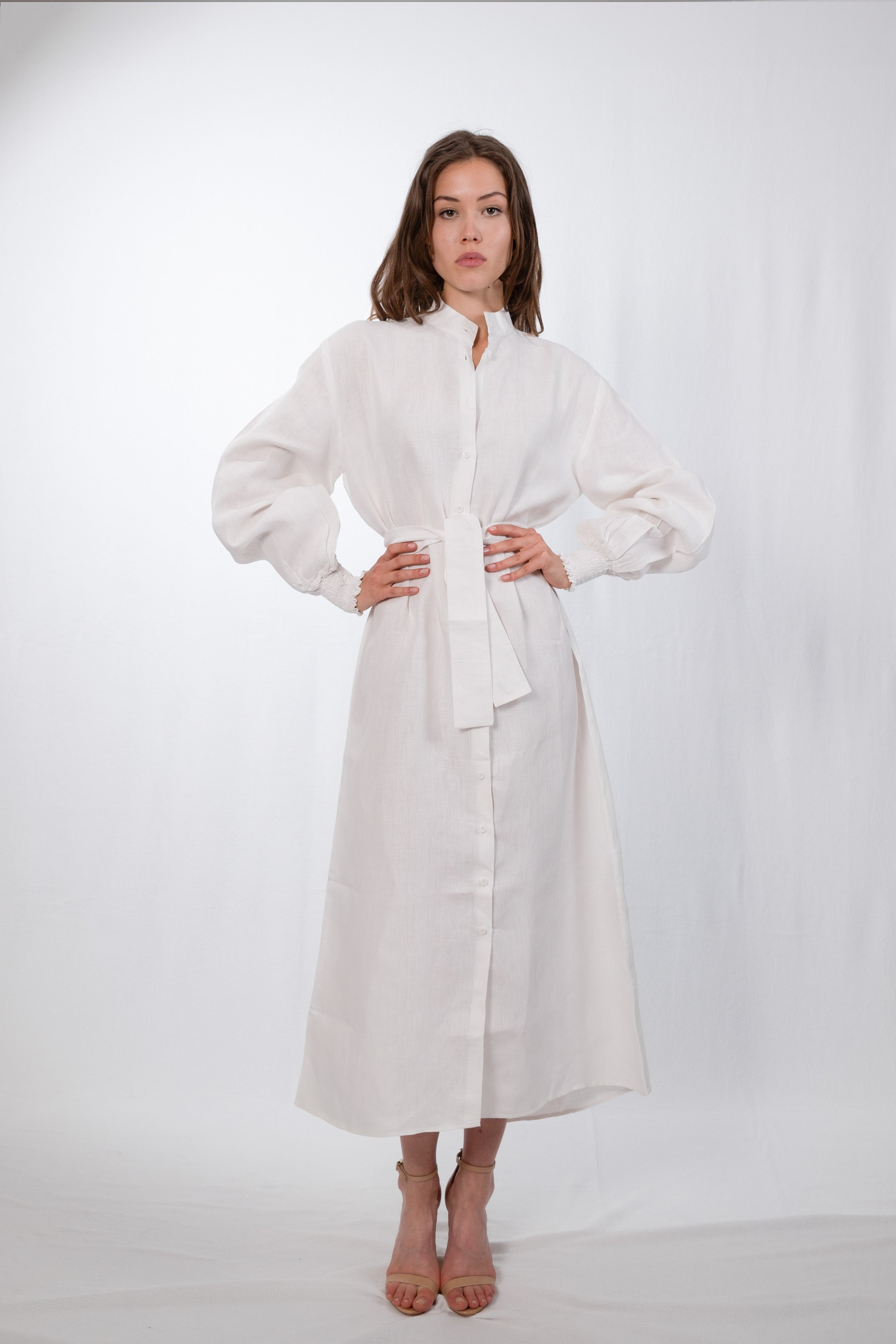 Sky Tailored Hemp Shirtdress