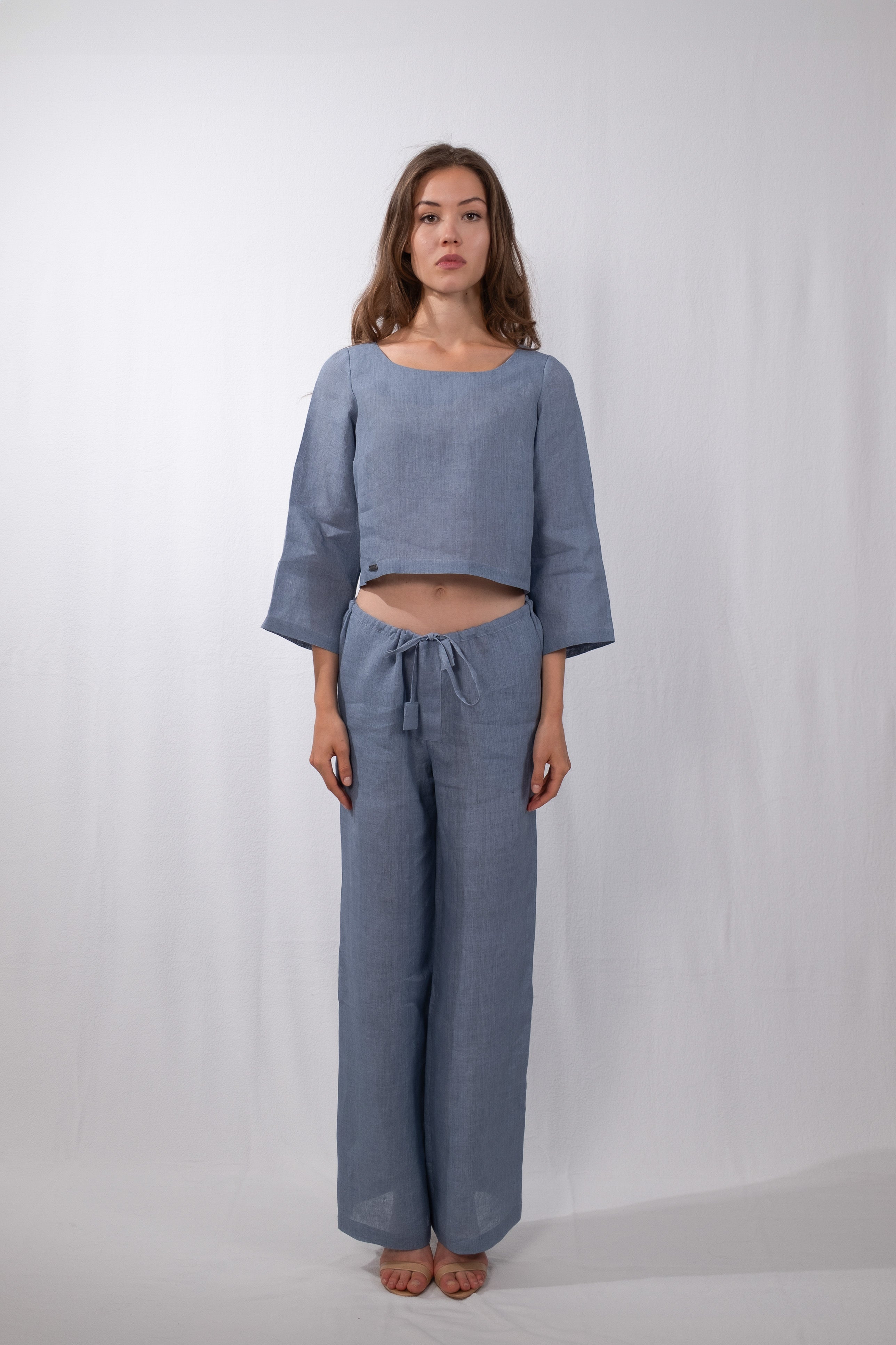 Artisan Indigo Hemp Crop Top