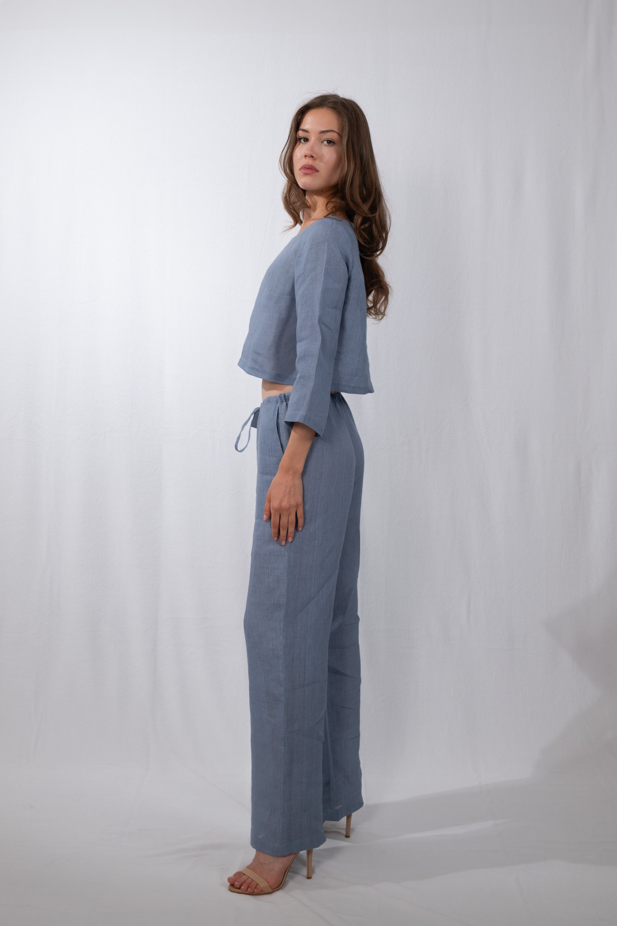 Artisan Indigo Hemp Crop Top