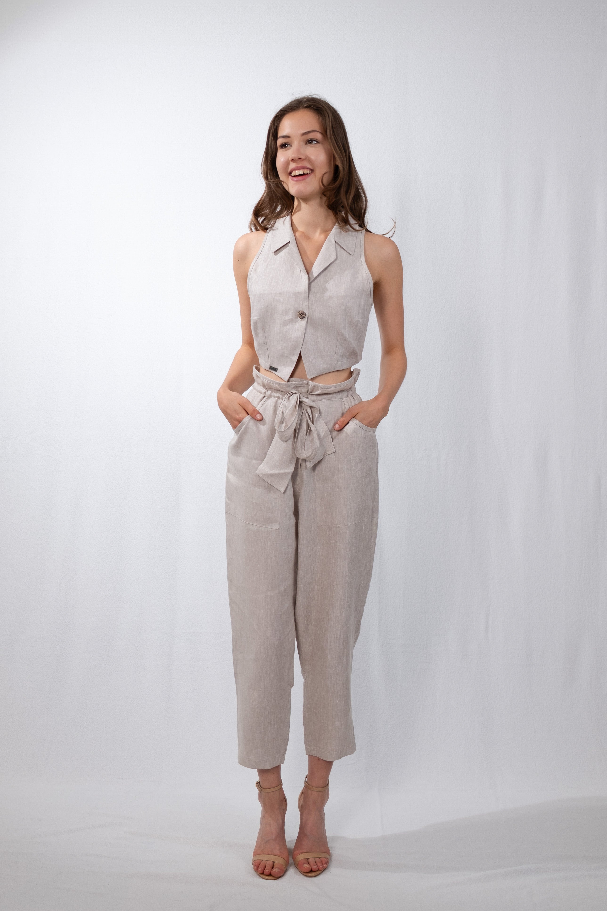 Velora Wrap-Waist Hemp Trousers